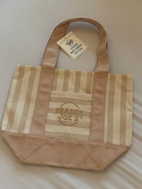 Trader Joe’s Striped Mini Canvas Tote Bag